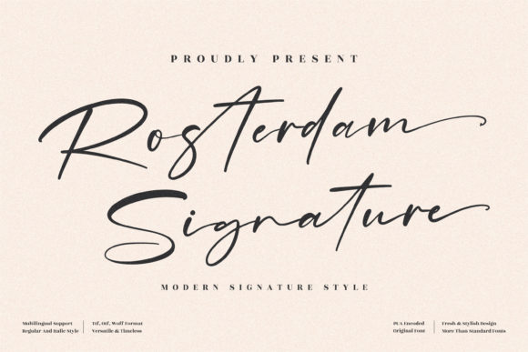 Rosterdam Signature: A Timeless Script Font for Crafters and Designers