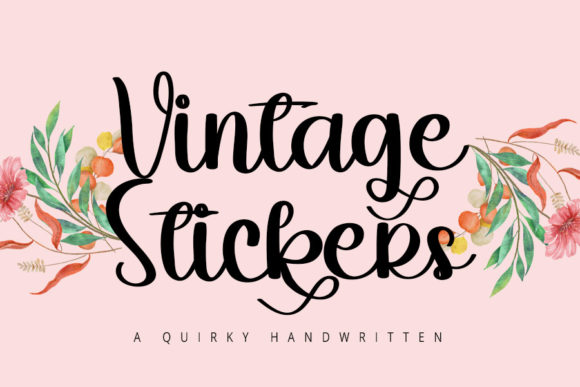 Vintage Stickers: A Timeless Script Font for Digital Design